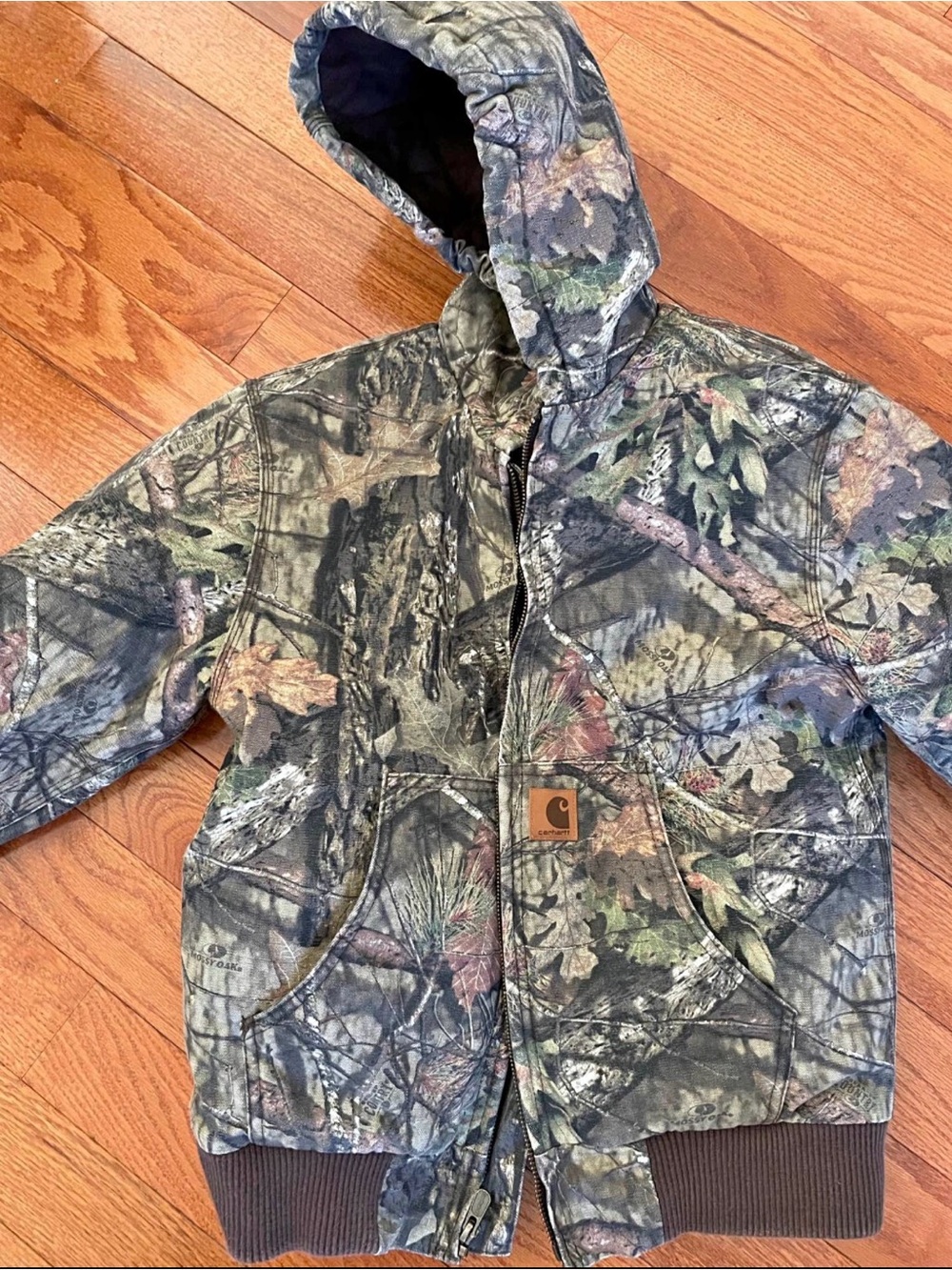 Carhartt Kids' Camo Hooded Jacket - Realtree Green size M 10-12